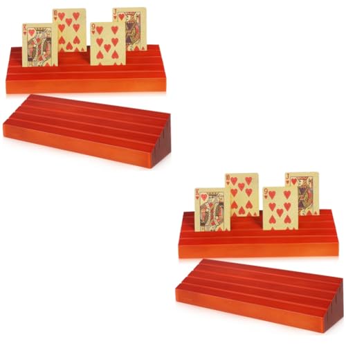 BCOATH 4 Stück 1 spielkartenhalter spielkartenständer Holz Kartenhalter für Kartenspiele Spielkarten-Handhalter Spielkartenfach Basis anzeigen Kartenhalter für Spielkarten Kiefernholz von BCOATH