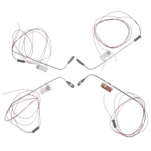BCOATH 4 Stück Leuchtendes Straßenlaternenmodell Mini-Straßenlaternenmodell Puppenhaus Straßenlaterne Modelle von Straßenlaternen Modell Straßenlaterne Puppenhaus-Lichter Rostfreier Stahl von BCOATH