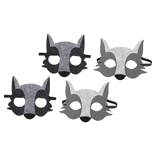 BCOATH 4 Stück Maske verkleiden Maske im Horror-Stil Halloween-Partymaske Maskerade-Maske Katzenmaske halloween costume halloween kleidung Maske für Halloween Wolf-Cosplay-Maske Filzstoff von BCOATH