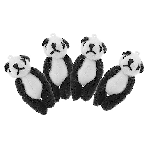 BCOATH 4 Stück Mini-Plüsch-Panda Niedliche Schlüsselanhänger Plüsch-Panda-Puppe Kinder Kuscheltier roter Panda plüschtier Panda-Kuscheltiere kleine Kuscheltiere Masse kurzer Plüsch von BCOATH