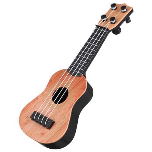 BCOATH 4 Stück Mini-Ukulele Musikspielzeug Für Kindergitarre Akustikgitarre Für Kinder Lernspielzeug Musikinstrument Kind Musikinstrument Für Kinder Ukulele-Kind Plastik Light Brown von BCOATH