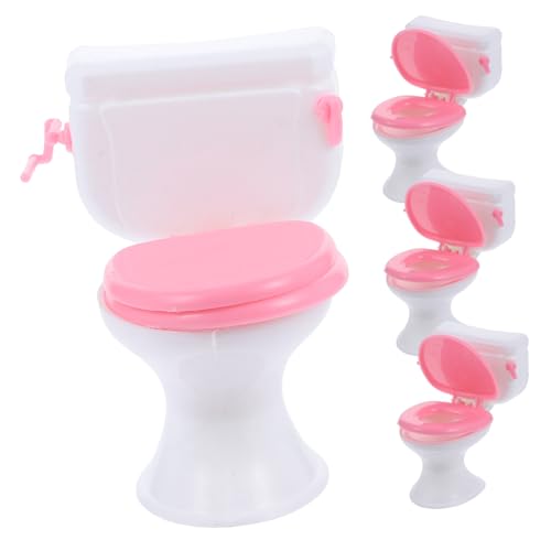 BCOATH 4 Stück Miniaturspielzeug Minihaus Set Künstliches Toilettenmodell Für Puppenhäuser Gartenhäuser Und Miniaturwelten Ideal Kreatives Zubehör Für Puppenmöbel Und von BCOATH