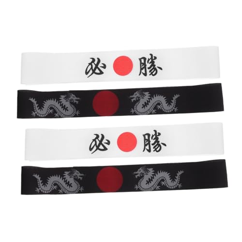 BCOATH 4 Stück Ninja Stirnband Für Japanisches Hachimaki Stirnband Für Karate Sushi Restaurant Kostüm Zubehör Japanisches Koch Stirnband Breites Stirnband Ninja Zubehör von BCOATH