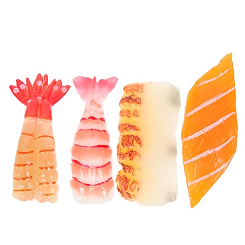 BCOATH 4 Stück Sushi-Simulation Lebensechtes Sushi-dekor Künstliches Sushi-Spielzeug Imitiertes Sushi-Modell Schönes Sushi-Spielzeug Schönes Sushi-Model Verschleißfestes Sushi-Modell PVC von BCOATH