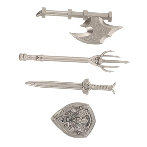 BCOATH 4 Teiliges Miniatur Schwerter Schild Und Schwerter Set Für Winzige Plastikschilde Und Schwerter Für Jungen Burgbausteine Zubehör Cosplay Set Für Mit Und Schild von BCOATH