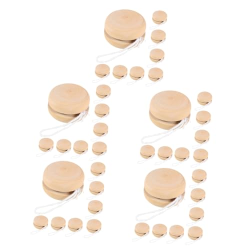 BCOATH 40 STK Doodle-Spielzeug- Graffiti-jo-jo-bälle Kognitive Spielsachen Jo-jo-Kugeln Aus Holz Kinderspielzeug Aus Holz Zeichnen Kleiner Jo-jo-bälle DIY-Spielzeug Khaki Hölzern von BCOATH