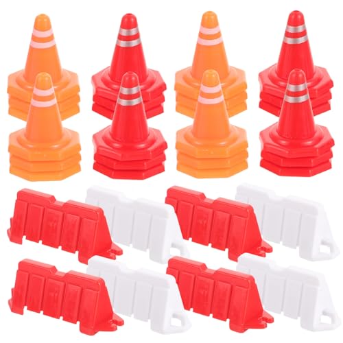 BCOATH 40 Stück Teiliges Mini verkehrszeichen Spielset aus Robustem PP mit Roten und Orangen Leitkegeln Weißen und Roten Wasserbarrieren Pädagogisches Straßenschild für BCOATH 40 Stück Teiliges Mini verkehrszeichen Spielset aus Robustem PP mit Roten und Orangen Leitkegeln Weißen und Roten Wasserbarrieren Pädagogisches Straßenschild für von BCOATH