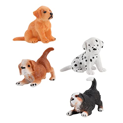 BCOATH 4er Set Hundefiguren Tischdeko PVC Hundefiguren Spielset Zufälliger Stil Haustier Ornamente von BCOATH