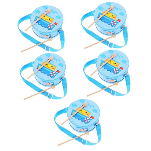 BCOATH 5 Sets Kinder Hüfttrommel Percussion Spielzeug Für Spielzeug Performance Trommel Holztrommel Instrument Handtrommeln Für Trommel Trommelspielzeug Himmelblau von BCOATH