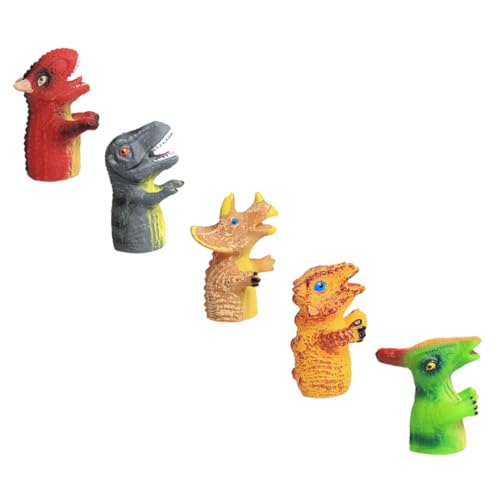 BCOATH 5 Stück Dinosaurier Fingerspielzeug Dinosaurier Fingerpuppen Kinder Fingerpuppen Fingerärmel Spielzeug Kinder Fingerspielzeug Lustige Dinosaurier Puppen Fingerpuppen von BCOATH
