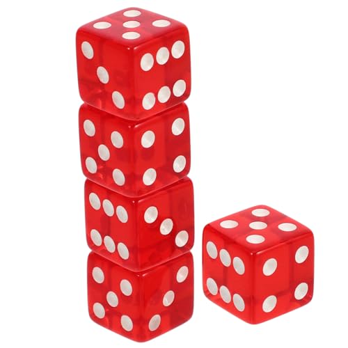 BCOATH Acryl Würfel Requisiten 5PCS Big Dice Sieb Rot Sechsseitige Würfel für Party Würfel Sets Spiel Prop Würfel Spielzeug von BCOATH