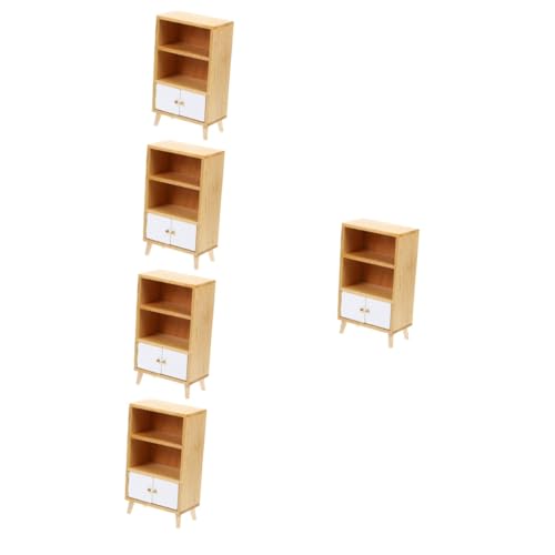 BCOATH 5 Stück Mini Vitrine Möbel Bücherregale Bücherregal Bücherregale Puppenhaus Schrank Dekor Bücherregal Regal Bücherregal Miniaturen Miniaturmöbel Aus Holz von BCOATH