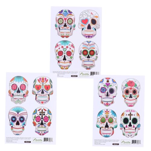 BCOATH 50 Blatt Halloween-Totenkopfwand Halloween-Tapete gruselige Wandtattoos Abziehbilder Halloween wanddeko Halloween Aufkleber Halloween-Party-Aufkleber Halloween-Aufkleber-Dekor PVC von BCOATH