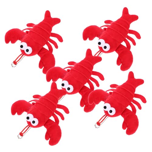 BCOATH 5St -Anhänger kinderknallzeug Plush Toy wischtelgeschenk nachsprechende stofftiere Hummerplüsch Zubehör für Puppenhäuser Hummer Stofftier Krabbenspielzeug kurzer Plüsch rot von BCOATH