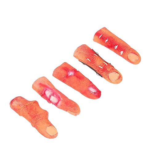 BCOATH 5St Finger Tricky Spielzeug gebrochene Finger Halloween Spukhaus abgetrennte Stütze Gruselige Finger Dekoration Blutige Finger Attrappe falscher Finger Finger Requisiten Vinyl von BCOATH