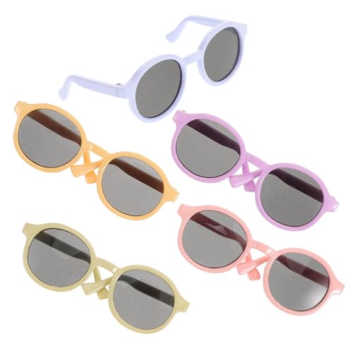 BCOATH 5St Puppenbrille Haustierbrillen Miniatur-Brille für Puppe Sonnenbrillen basteln Spielzeug-Accessoires Puppenparty Puppe Sonnenbrille Requisiten Puppe verkleiden Zubehör Plastik von BCOATH