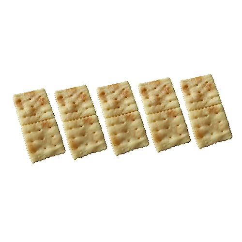 BCOATH 5st Nachgemachte Soda-Cracker Bäckerei-Display-Kekse Puppenhaus Kekse Dekor Künstliches Keksdekor Simulation Von Essensrequisiten Dessert-dekor-Requisiten Simulationskeksmodell PVC von BCOATH