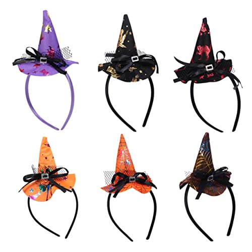 BCOATH 6 Stk Halloween-Hexenhut-Stirnband Halloween-Haarreifen Halloween-Kopfschmuck haarreif halloween haarreifen halloween Make-up-Stirnband Hexenhut-Haarband Halloween-Haarband von BCOATH