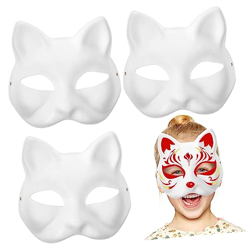 BCOATH 6 Stk Halloween-Maske Zellstoff leere Maske Persönlichkeit kreative Maskerade-Maske einfache Katze zum Bemalen halloween deko handbemalte maske selber machen leere weiße Maske von BCOATH