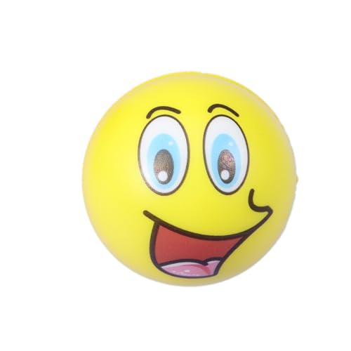 BCOATH 6 Stück Anti Stress Bälle Mit Cartoonhaften Gesichtern 63 Mm PU Material Ideales Stressabbau Spielzeug Für Kinder Und Erwachsene Zufällige Muster Perfekt Für Entspannung von BCOATH