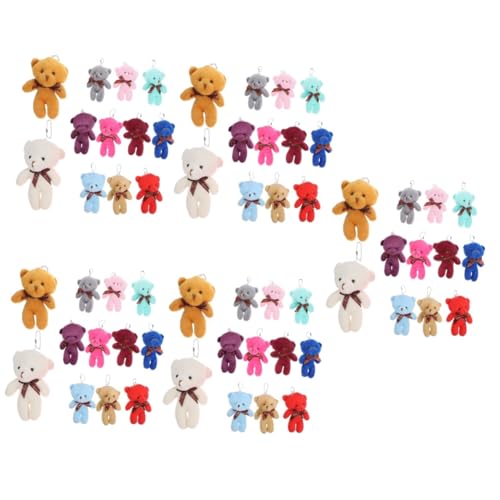 BCOATH 60 Stück Plüschbär Schlüsselanhänger Kawaii Flauschtiere Schlüsselanhänger Anhänger Plüschtier Schlüsselanhänger Mini Bär Schlüsselanhänger Bären Anhänger Kleine Bären von BCOATH