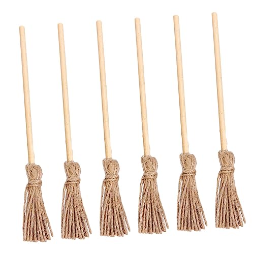 BCOATH 6St Besen aus Hanfseil kinderbesen Kinder Besen gartendeko Broom Set Mikrolandschaft Besendekor Miniaturbesen Spielzeug puppenhaus Mini-Besen Mikrolandschaftsdekor Holzmaterial von BCOATH