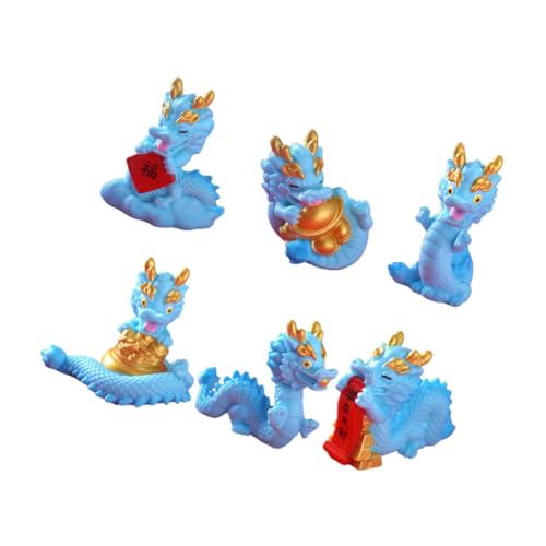 BCOATH 6St Mini-Drachen-Ornamente Drachendekor für Kinder Miniatur feng Drachenfigur Dekoration Mini Drachen Dekoration flurschrank chinesische Drachenstatuen Drachendekorationen aus Harz von BCOATH