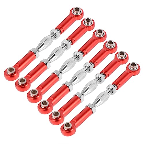 BCOATH 6St Spannschlossstange Sturzgestänge Stangenenden ferngesteuerte LKWs Spannschloss für RC-Autos rc Auto spurstange aufrüstkit Auto fix Gestänge für rc Stangengestänge für LKW rot von BCOATH