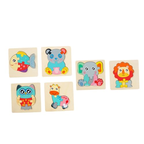 BCOATH 6st 3D-Puzzle Steckpuzzles Löwen-Puzzles Tier Puzzles Kinderspielzeug Kleinkindspielzeug Pädagogisches Spielzeug Kleinkinder Spielzeug Puzzle-Spielzeug Für Kinder Hölzern von BCOATH