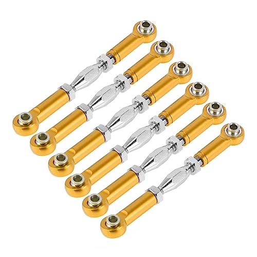 BCOATH 6st Spannschlossgestänge Sturzgestänge Stangenenden Spannschlossstange Rc-stab Rc Auto Schubstange Rc Lenkstange Vorne Hinten Vordere Hintere Spannschlösser Rc-Rennwagen Yellow von BCOATH