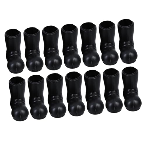 BCOATH 7 Paar Stiefel Weihnachtsschmuck Puppenhaus Weihnachtsmannstiefel Schwarze Stiefel Miniatur Spielzeug Hohe Stiefel Schwarze Weihnachtsmann Figuren Schwarze Mini von BCOATH