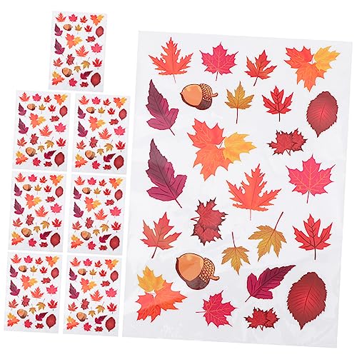 BCOATH 8 Blätter Aufkleber Fallen Herbst Wandtattoos Statisches Fenster Haftet Fensterdekorationen Für Den Herbst Thanksgiving-Fenster Haftet Herbstfenster Kleben Erntefenster PVC von BCOATH