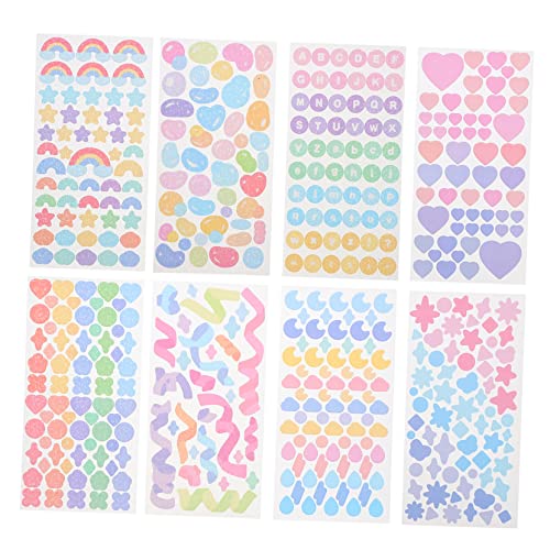 BCOATH 8 Blätter Material dekorative Aufkleber Scrapbooking-Aufkleber PVC-Aufkleber Scrapbook-Washi-Tape Geschenkaufkleber DIY liefert Scrapbook-Aufkleber basteln Sie dekorative Aufkleber von BCOATH