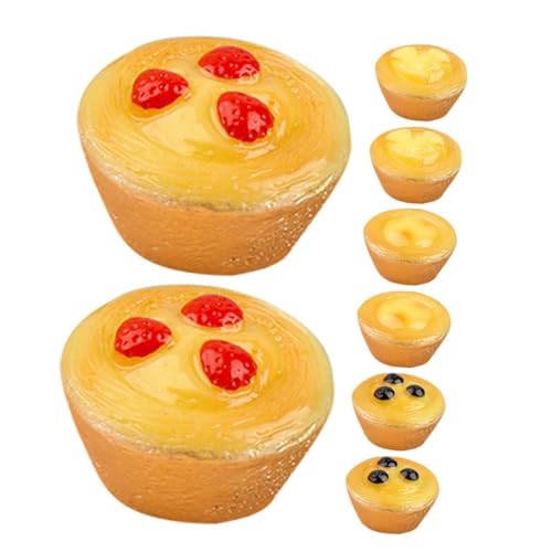 BCOATH 8 Stück Simulierte Obsttörtchen Künstliche Desserts Simulationskuchen Mini Dessert Eiertörtchen Dekor Künstliche Lebensmittel Display Requisiten Gefälschte Eiertörtchen von BCOATH