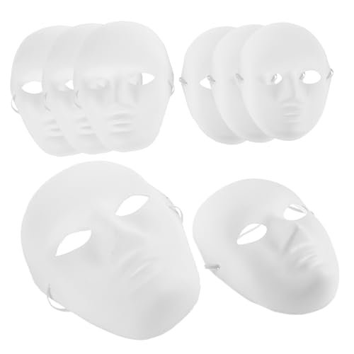 BCOATH DIY Papiermaske Für Kostümparty Weiße Handgemalte Masken Für Halloween Maskenball Und Karneval 4 Frauenmasken + 4 ännermasken von BCOATH