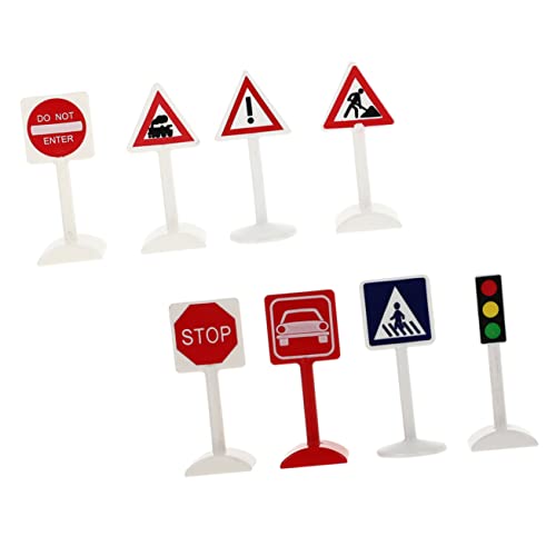 BCOATH 8st Verkehrszeichen-Ornamente Verkehrszeichen Spielzeug Mini-straßenschild Sandtischdekoration Für Kinder Miniatur-verkehrsschilder Verkehrsindikatormodell Plastik Colorful von BCOATH