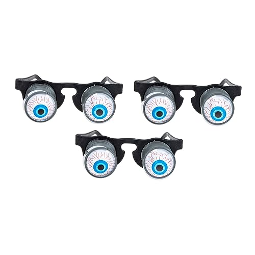 BCOATH 9 Stk lustige Brille goo goo augen brille lustige Bounce-Brille Trick-Brille Party prallen schnapsgläser halloween costume gruselige Brille Halloween Augapfelbrille Plastik Black von BCOATH