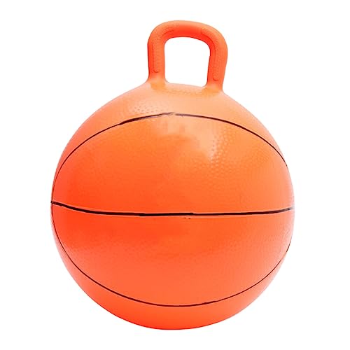 BCOATH Aufblasbarer Sprungball Basketball Form Hüpfbälle Für Ideales Für Drinnen Und Draußen Fördert Bewegung Und Koordination Mit Handgriff Für Sicheres Springen von BCOATH