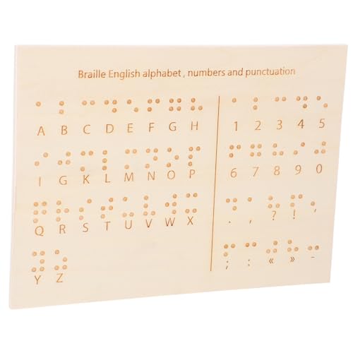 BCOATH Braille Brett für Blinde Braille Alphabet Tafel mit Eingravierten Punkten Lehrhilfe für Blinde Menschen Pädagogisches Hilfsmittel für Alphabet Übungen und Lernspiele von BCOATH