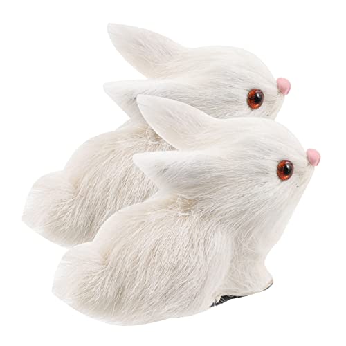 BCOATH Chinesisches Simulation Haustier aus Tierkreiszeichen Wald Osterhase Dem Kuscheltiere Falsches Kind Kunstpelz Kaninchenmodelle Kaninchen Hasenfigur Spielzeugkaninchen von BCOATH