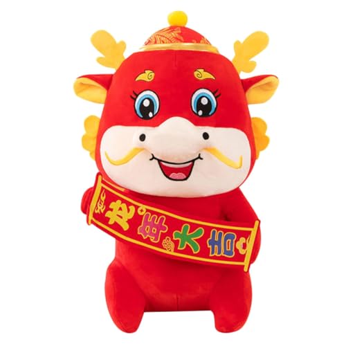 BCOATH Drachen-Maskottchen-Spielzeug Drachenspielzeug Im Chinesischen Stil Chinesisches Neujahrsmaskottchen Spielzeug Stofftierpuppe Ausgestopfte Drachenpuppe Ausgestopfter Drache Plüsch von BCOATH