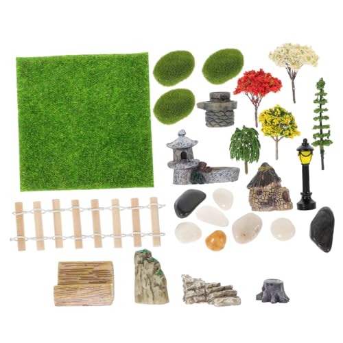 BCOATH Gartenornament Landschaftsdekor Hauszubehör Bastelset Puppenhaushandwerk Gras Zubehör Puppenhauszubehör Dekoration Pflanzen Moos Rasen Feengarten Steine Miniatur für Bonsai von BCOATH