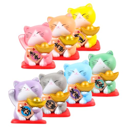 BCOATH Glückskatzen Kätzchen Büro Katze Modellierdekor Japanische Tischkatze Katzen Maneki Zuhause Miniatur für Landschaftsornament Skulptur Katzenfiguren Mikro Niedliche Figuren von BCOATH