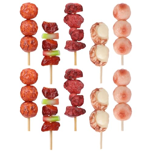 BCOATH Grill Kochmodelle Küche Grillen Kinder Grillspielzeug Spielset BBQ Grillschnüre Kocht Simulierte Modell für Küchenspielzeug PVC Kebabmodell Künstliches Spielen Rindfleisch Kebab von BCOATH