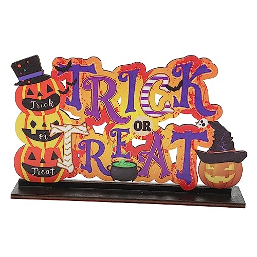 BCOATH Halloween-Ornamente Kürbis Partyzubehör Dekor für zu Hause Kessel Halloween Figuren Halloween-Figuren Halloween-Tischdekoration aus Holz Halloween-Dekorationen im Innenbereich von BCOATH