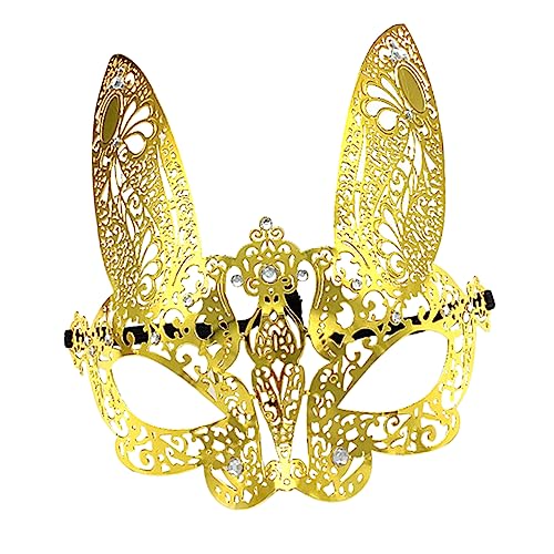 BCOATH Hasenmaske Hasengesicht Abschlussball Maske tierische Halbgesichtsmaske Tiermasken Fuchsmaske halloween halllowen Maskerade-Maske für Frauen Maskerade Dame Masken Legierung Golden von BCOATH