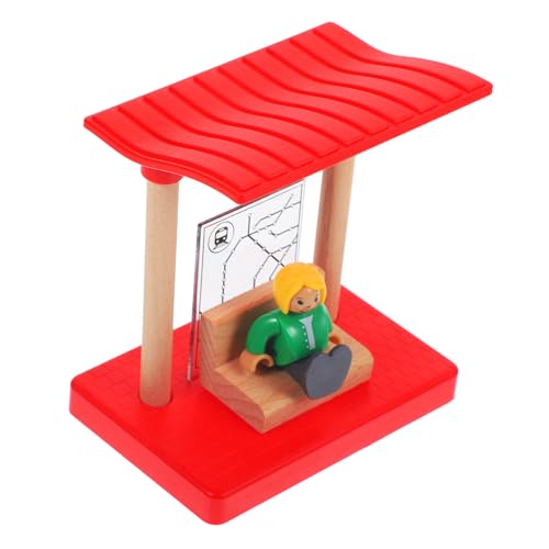 BCOATH Holzeisenbahn Zubehör Simulation Bahnhof Warteplattform mit Mini Figuren Sicherer Kanten Einfach Montierbar Fördert Feinmotorik und Kreativität BCOATH Holzeisenbahn Zubehör Simulation Bahnhof Warteplattform mit Mini Figuren Sicherer Kanten Einfach Montierbar Fördert Feinmotorik und Kreativität von BCOATH