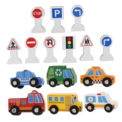 BCOATH Holzfahrzeug Spielset mit Bunten Verkehrszeichen Pädagogisches Kinderauto aus Holz Fördert Verkehrswissen und Farberkennung Geeignet für Jungen und Mädchen BCOATH Holzfahrzeug Spielset mit Bunten Verkehrszeichen Pädagogisches Kinderauto aus Holz Fördert Verkehrswissen und Farberkennung Geeignet für Jungen und Mädchen von BCOATH