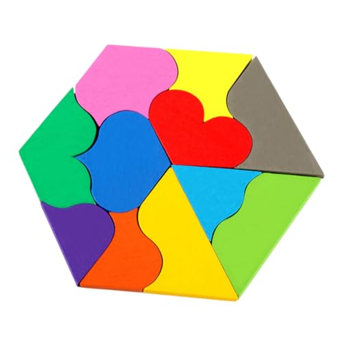 BCOATH Holzpuzzle Herzform Bunt Geometrisch Lernspielzeug für Kreativitätsfördernd und Logisches Denken Spielerisch Entwickeln unter Aufsicht BCOATH Holzpuzzle Herzform Bunt Geometrisch Lernspielzeug für Kreativitätsfördernd und Logisches Denken Spielerisch Entwickeln unter Aufsicht von BCOATH