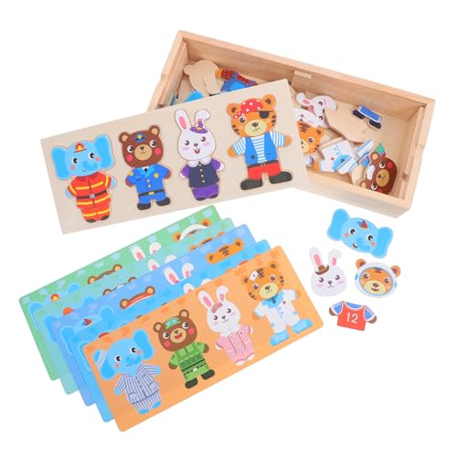 BCOATH Holzpuzzle Holz Tier Dress Up Puzzle Lernspielzeug Hand Auge Koordination Montessori Ab Jahre Pädagogisch Sicher Robust BCOATH Holzpuzzle Holz Tier Dress Up Puzzle Lernspielzeug Hand Auge Koordination Montessori Ab Jahre Pädagogisch Sicher Robust von BCOATH